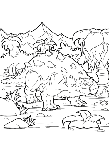 Ankylosaurus Dino Coloring Page